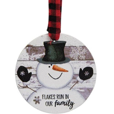 3 Set Happy Snowman Shiplap Ornaments - The Fox Decor